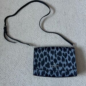 Kate Spade New York Black and Gray Animal Print Crossbody Bag